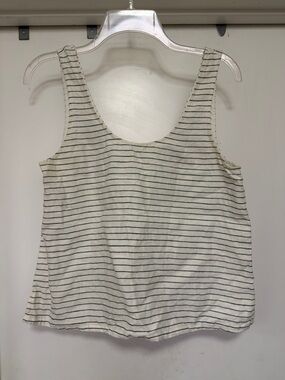Madewell linen blend tank - white with black stripes - size M
